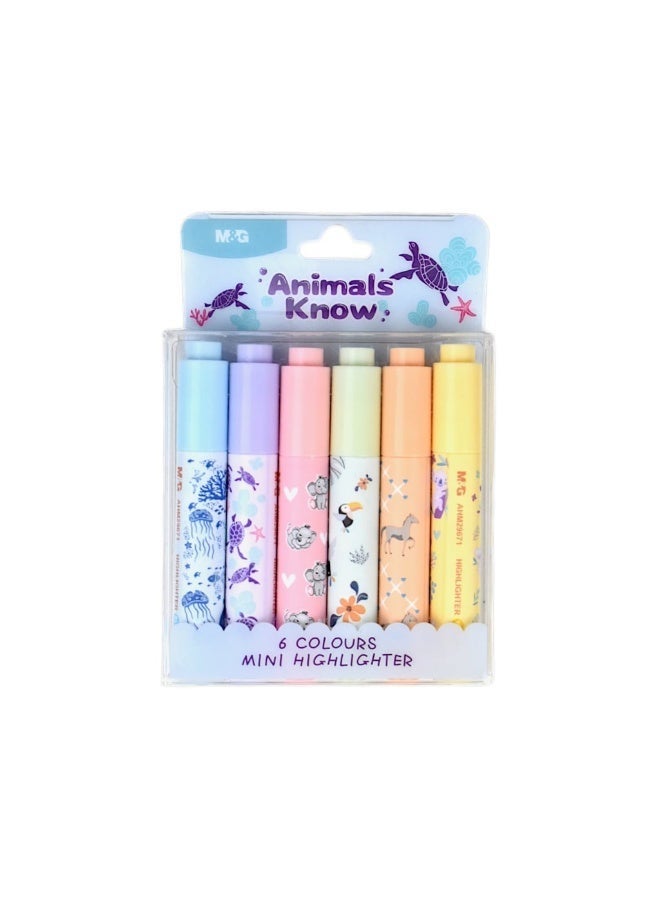 M&G Mini Highlighter Set, Assorted 6 colors, Bright Fluorescent Ink, Non-Toxic, Fast Drying - Image 2