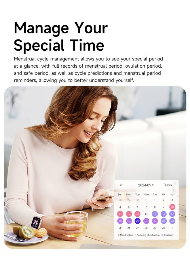 رولستيمي ساعات بلوتوث ذكية للرجال والنساء ، شاشة كبيرة عالية الوضوح 1.83 بوصة تعمل باللمس بملء الشاشة ، جسم رفيع للغاية، أكثر من 100 وضع رياضي ، الرد اللاسلكي / إجراء المكالمات ، مراقبة صحية متعددة الأبعاد ، ساعة ذكية آر تي 128 - Image 4