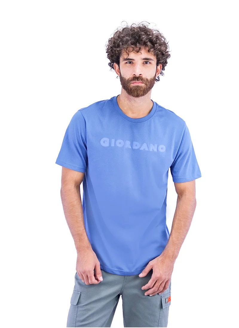 GIORDANO Men's Singnature T-Shirt - Blue
