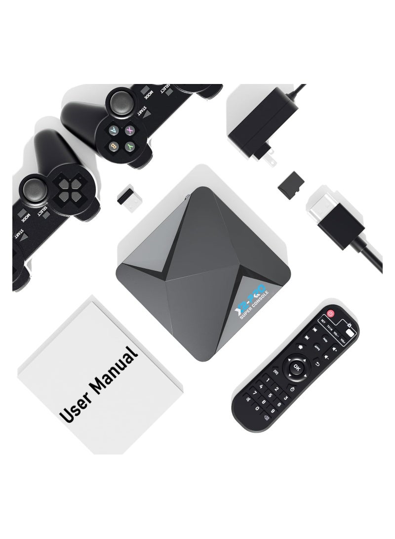 Retro Game Console Emulator Console - Super Console X2 PRO, 60000+ Video Games, Plug & Play Retroplay Console, Video Game Console Compatible 70+ Emulators, 3 Systems, 4K UHD, 2.4G + 5.0G, BT 5.0