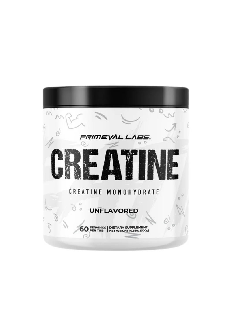 Primeval Labs Primeval Labs Creatine Monohydrate | Muscle Recovery + Builder for Men & Women | Workout Supplements Easy to Mix | Unflavored | 60 Servings | 5g Creatine Per Serving Made In USA