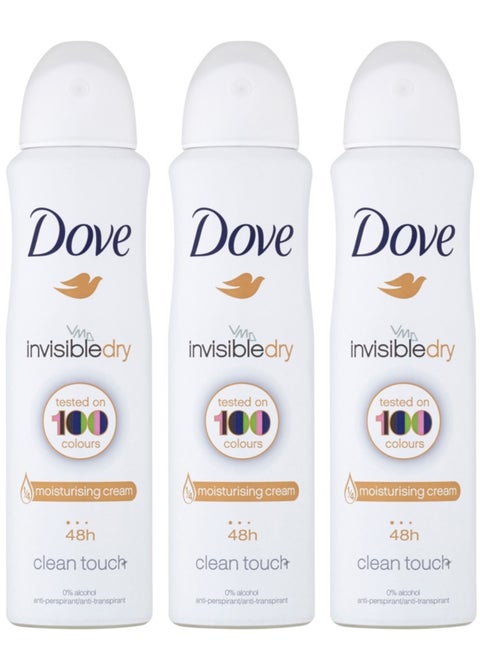 Pack Of 3 Dove Invisible Dry 150 Ml Spray