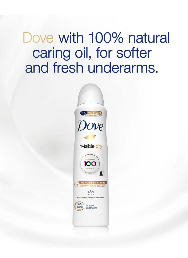 Dove - Pack Of 3 Dove Invisible Dry 150 Ml Spray - Image 1