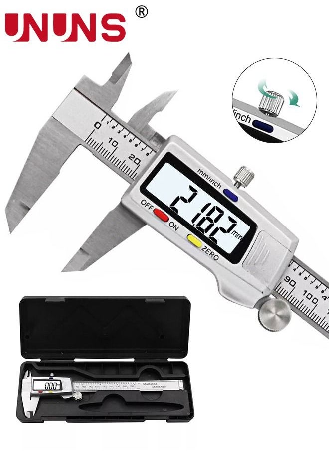 UNUNS - Digital LCD Vernier Calliper,150MM Stainless Steel Micrometer Electronic Tool,Metal Metric Measure Caliper For Engineer Carpenter - Image 1