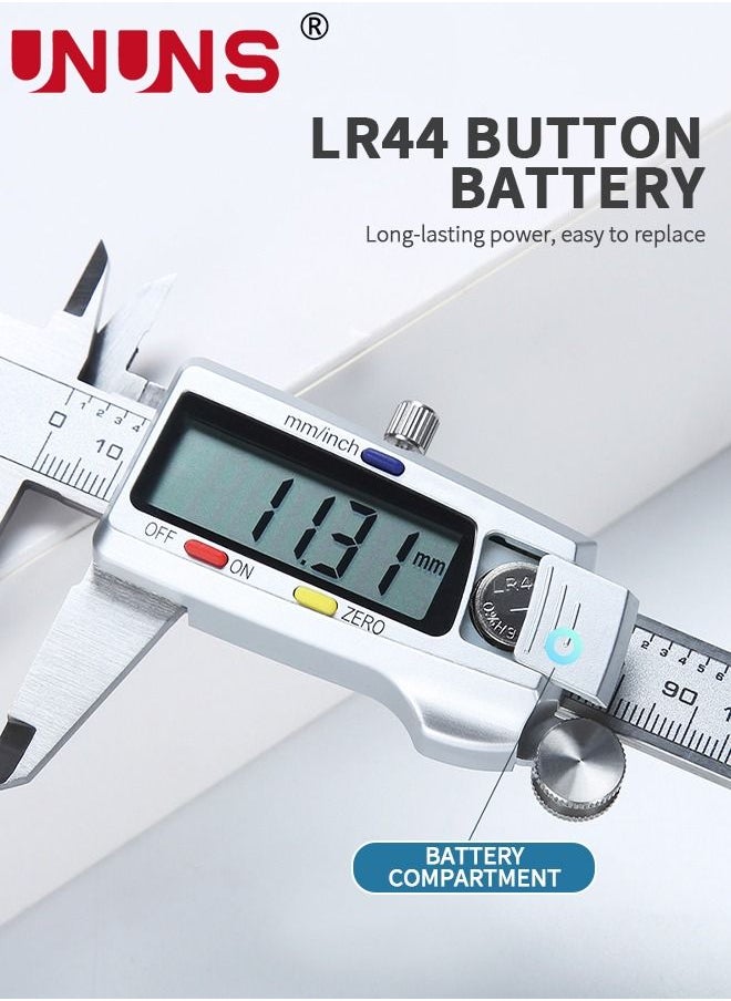 UNUNS - Digital LCD Vernier Calliper,150MM Stainless Steel Micrometer Electronic Tool,Metal Metric Measure Caliper For Engineer Carpenter - Image 1