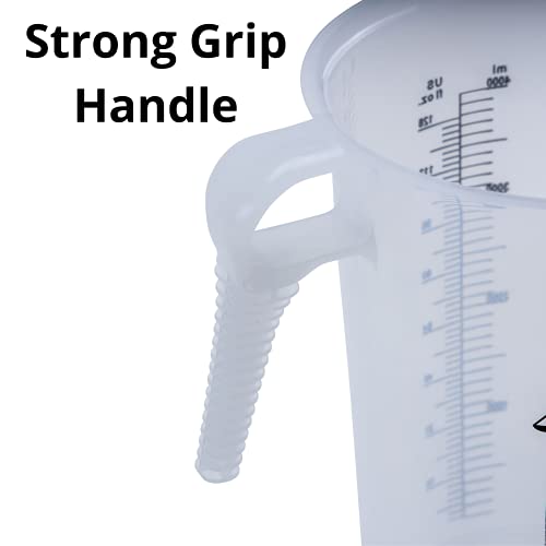 Turnah Half Gallon 64oz (2 quart) Measure Pitcher- Conversion Chart-Strong Food Grade - Resistant to Chemicals- Great for Lawn, Pool & Spa, Ag, Home Hobbies, Lye, Cooking, Shop Motor Oil Fluids Made In USA - Image 4