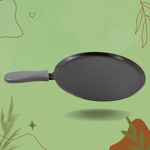 TRILONIUM Unicorn Triple Seasoned Cast Iron Dosa Tawa 29cms | Induction Compatible | Free Silicone Heat Proof Sleeve Grip for hot Handle - Image 5