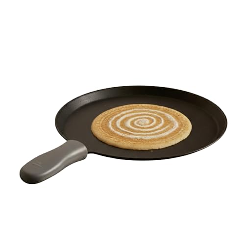 TRILONIUM Unicorn Triple Seasoned Cast Iron Dosa Tawa 29cms | Induction Compatible | Free Silicone Heat Proof Sleeve Grip for hot Handle - Image 1
