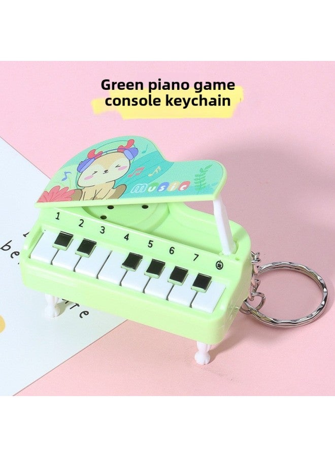 Mini Desktop Piano Keychain Cute Music Game Machine Color Bag Pendant Children's Gift Toys-Color:Desktop Piano: Green  - Image 1