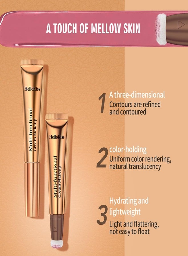 QIC Liquid Contour Beauty Wand,Liquid Blush Highlighter Makeup Stick with Applicator, Cream Bronzer Stick Natural Matte Finish, Nourishing Bronzer Stick Cream (09, 0.51 fl.oz) - Image 2