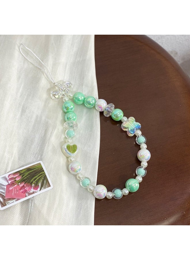 NIBEMINENT Beaded Phone Lanyard, Anti Lost Removable Wrist Strap, Cute Cartoon Bracelet Pendant, Phone Keychain Lanyard - Image 1