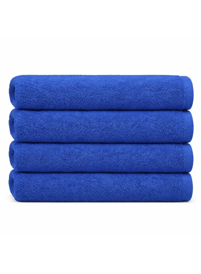Bliss Casa Bliss Casa Indigo 100% Cotton Bath Towels (4 Pack, 70x140 cm) - 600 GSM Bathroom towels Super Absorbent and Soft Hotel Towels, Ideal for Use in Hotels and Restaurants