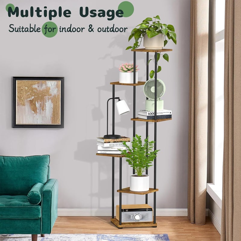 Digtokore Plant Stand Indoor 6 Tier Tall Plant Rack Indoor Outdoor Corner Display Shelf Flower Pot Holder Metal Flower Shelves for Multiple Plants - Image 3