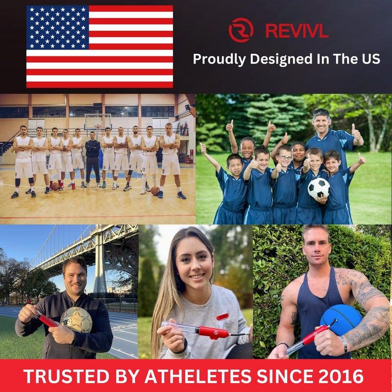 REVIVL Ball Pump for Sports Balls - 5 Needles - Basketball Pump, Soccer Ball Pump - Air Pump for Balls, Volleyball, Football Accessories Equipment - Hand Pump for Inflatables - Never Lose Pin with Holder - Image 5