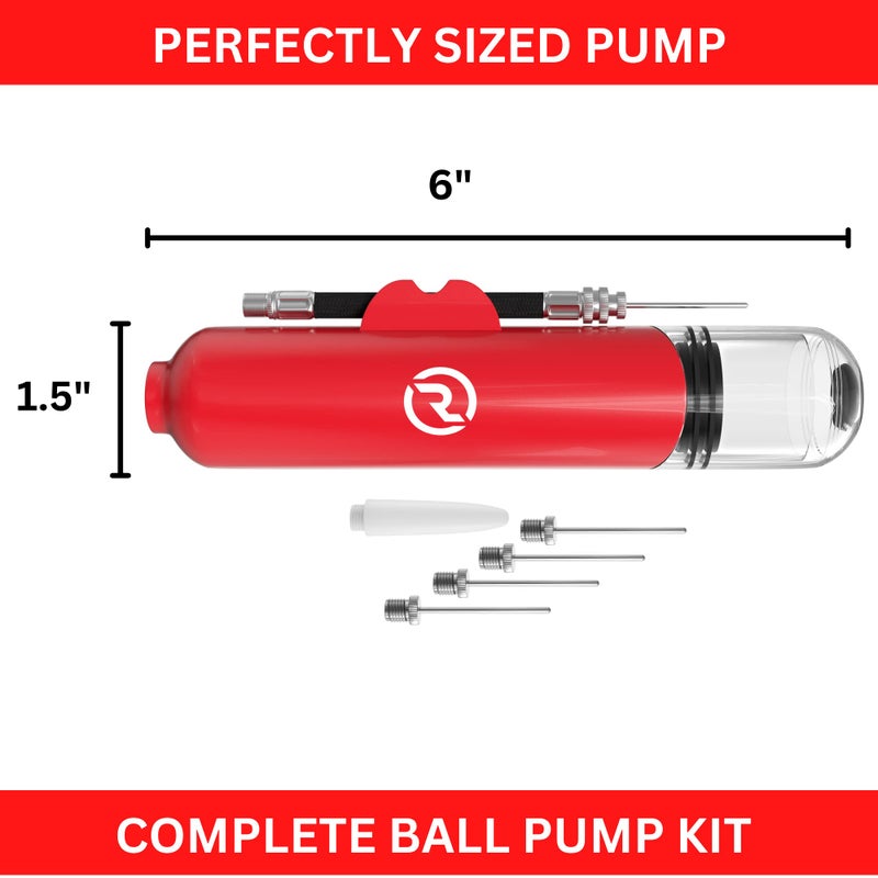 REVIVL Ball Pump for Sports Balls - 5 Needles - Basketball Pump, Soccer Ball Pump - Air Pump for Balls, Volleyball, Football Accessories Equipment - Hand Pump for Inflatables - Never Lose Pin with Holder - Image 4