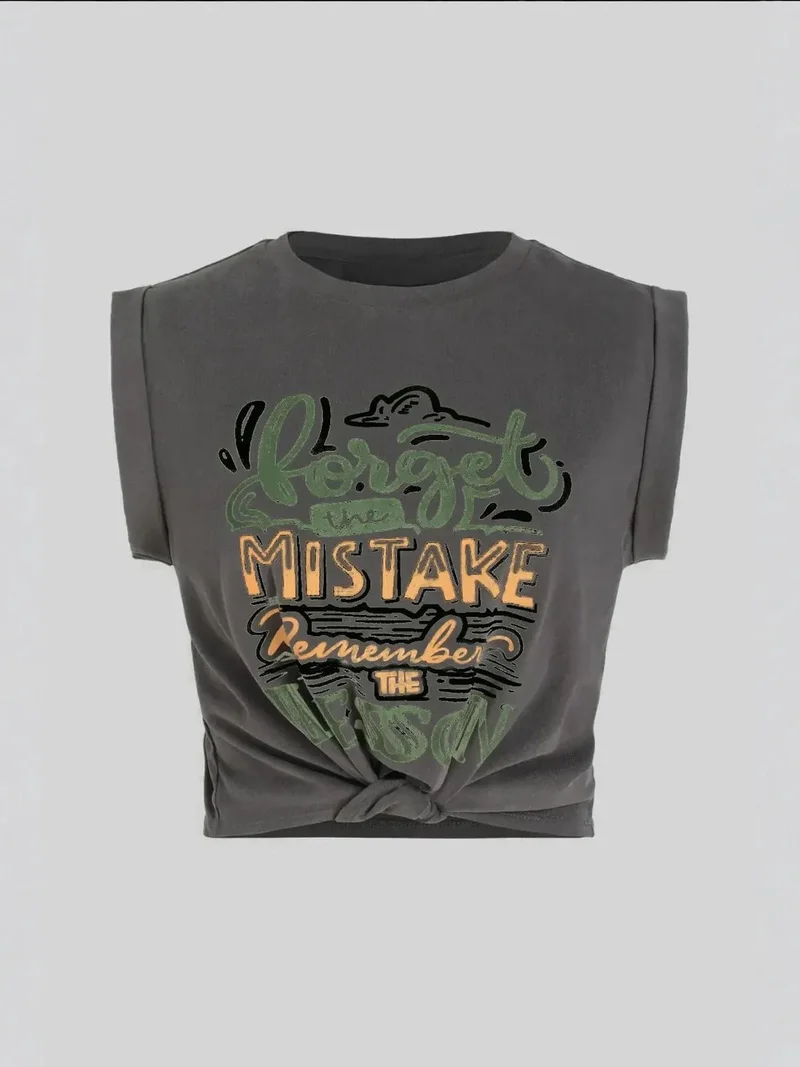 HICCUP Printed Crop T-Shirt