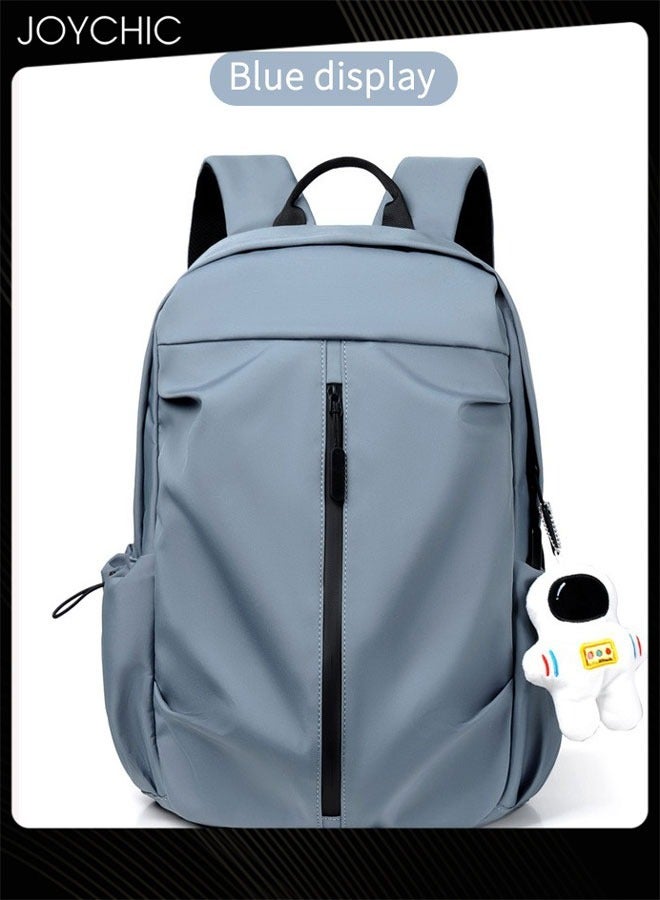 Joychic حقيبة ظهر رجال من البوليستر مضادة للسرقة حقيبة عمل مقاومة للماء سعة كبيرة حقيبة مدرسية مع قلادة رائد فضاء زرقاء - Image 4