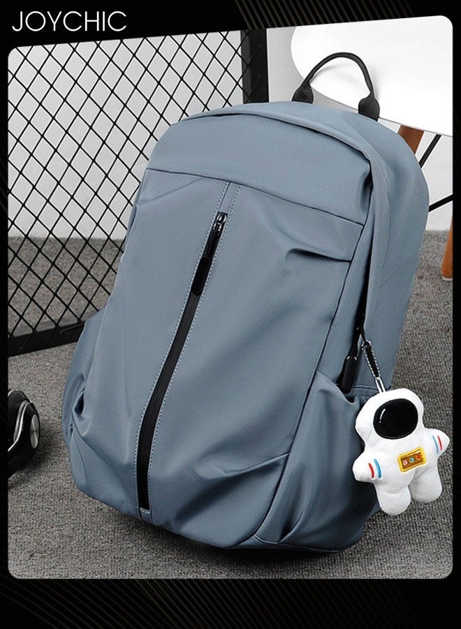 Joychic حقيبة ظهر رجال من البوليستر مضادة للسرقة حقيبة عمل مقاومة للماء سعة كبيرة حقيبة مدرسية مع قلادة رائد فضاء زرقاء - Image 3