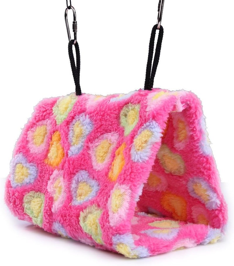 Vktech ® Plush Snuggle Bird Hammock Hanging Snuggle Cave Happy Hut Bird Parrot Hideaway Size M (23.5 * 22cm) (Pink) - Image 1