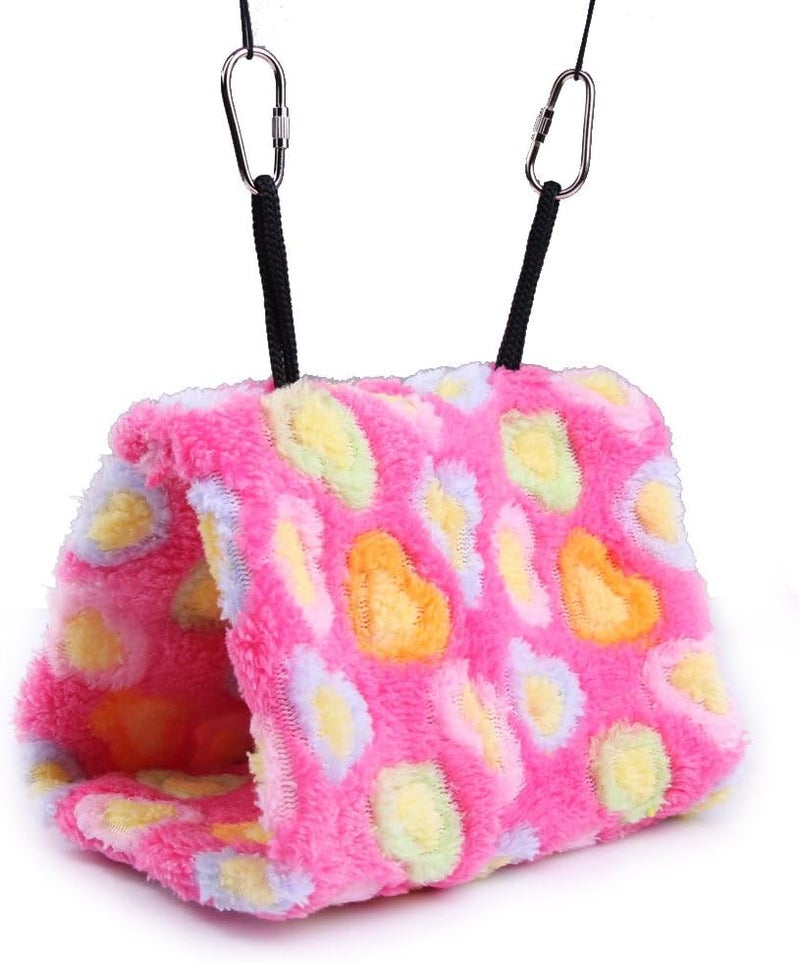 Vktech ® Plush Snuggle Bird Hammock Hanging Snuggle Cave Happy Hut Bird Parrot Hideaway Size M (23.5 * 22cm) (Pink) - Image 2