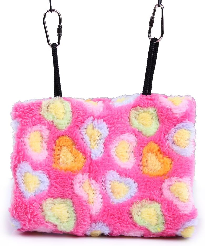 Vktech ® Plush Snuggle Bird Hammock Hanging Snuggle Cave Happy Hut Bird Parrot Hideaway Size M (23.5 * 22cm) (Pink) - Image 4