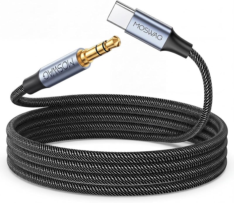 MOSWAG USB C to 3.5mm Stereo Audio Cable 9.84FT/3M,USB C to 3.5mm Audio Stereo Cord for Car Headphone Aux Cable Compatible with Google Pixel 5/4/4XL/3/3XL/2XL,Samsung Galaxy S21 - Image 1
