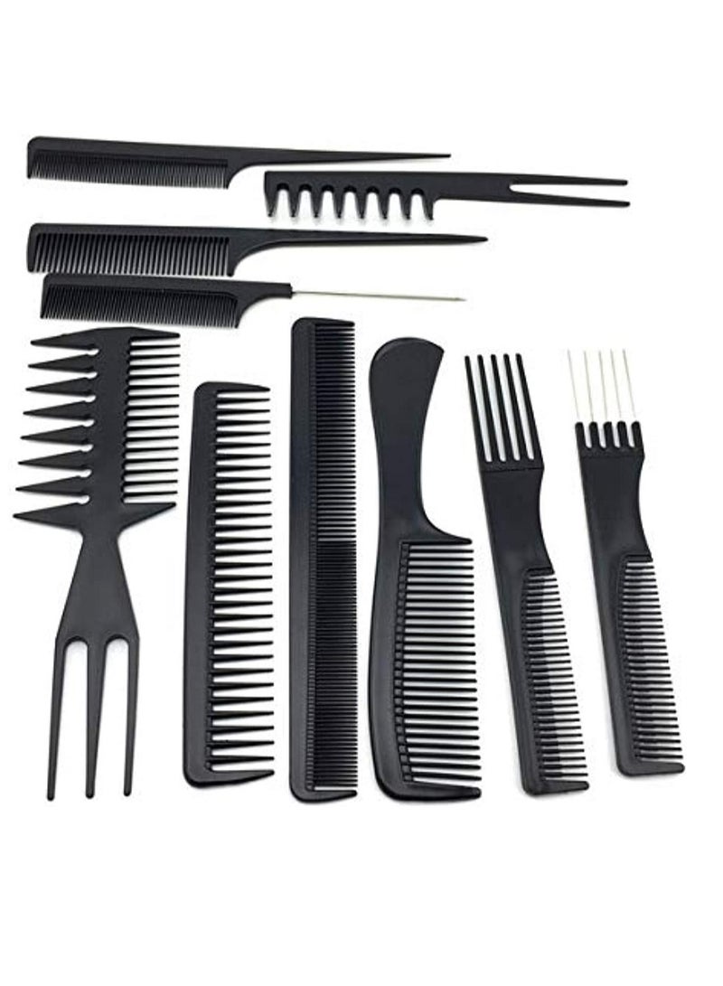 مجموعة الأمشاط البلاستيكية السوداء المتعددة الاستخدامات لتصفيف الشعر والعناية به بكل سهولة. - Image 1