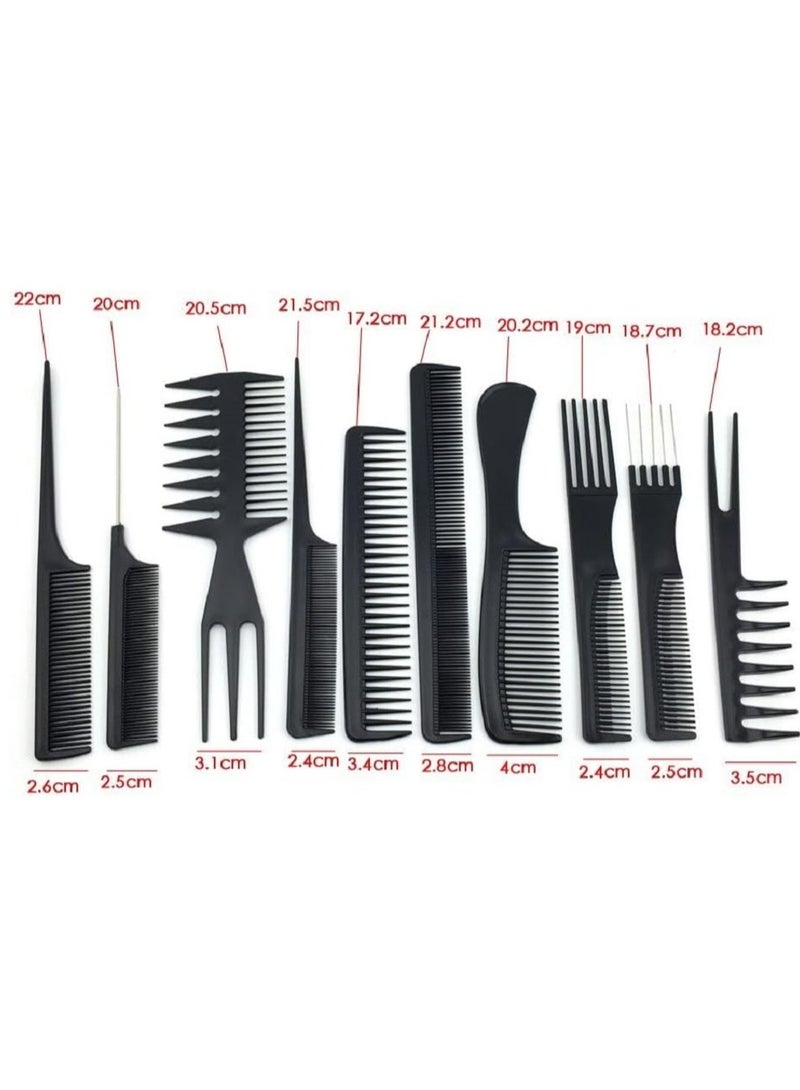 مجموعة الأمشاط البلاستيكية السوداء المتعددة الاستخدامات لتصفيف الشعر والعناية به بكل سهولة. - Image 2