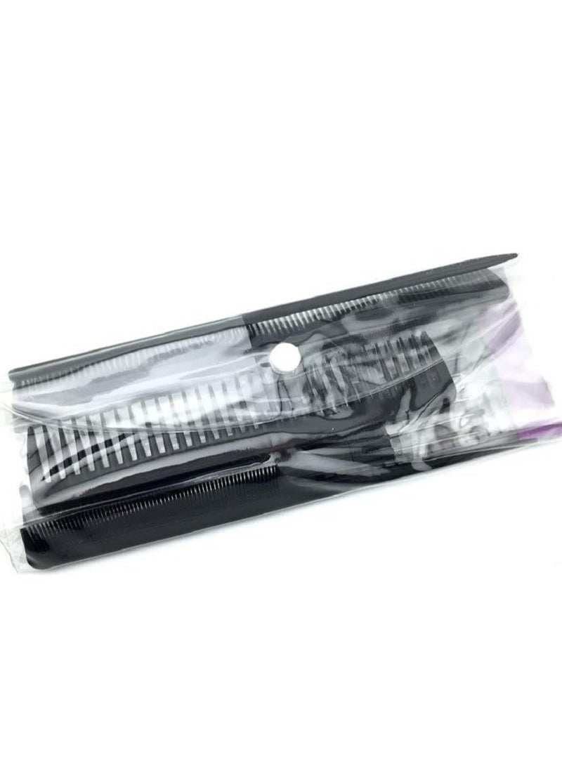 مجموعة الأمشاط البلاستيكية السوداء المتعددة الاستخدامات لتصفيف الشعر والعناية به بكل سهولة. - Image 3