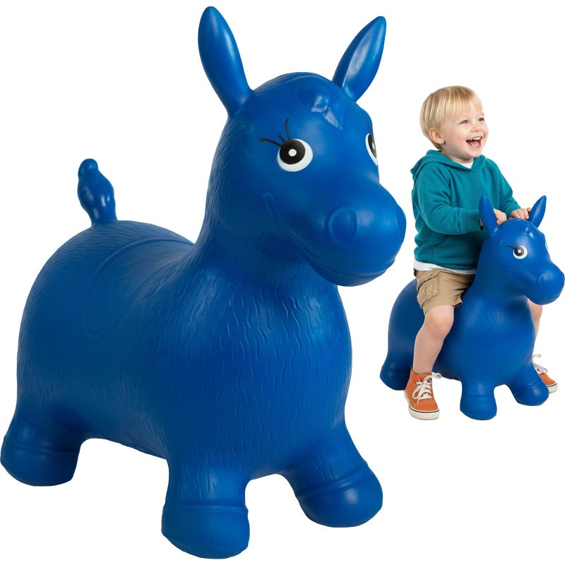NDN LINE Bouncy Horse - Birthday Gift for 2 Year Old Hopper Horse Inflatable Jumping Animal with Pump (Single) - Image 1