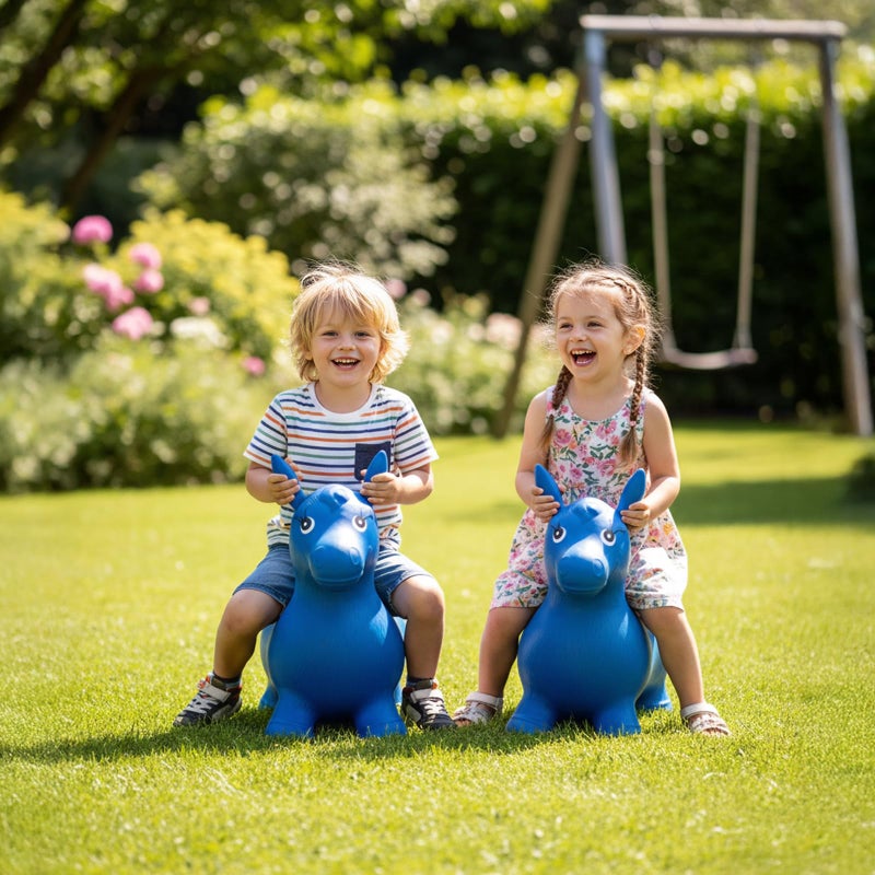 NDN LINE Bouncy Horse - Birthday Gift for 2 Year Old Hopper Horse Inflatable Jumping Animal with Pump (Single) - Image 2