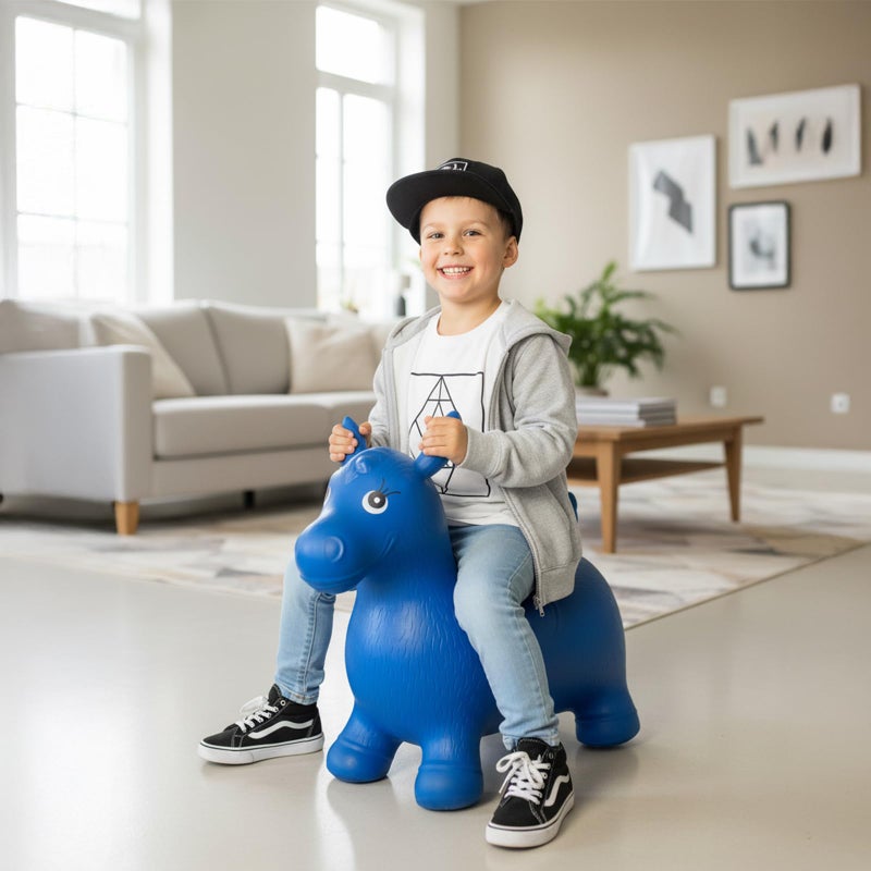 NDN LINE Bouncy Horse - Birthday Gift for 2 Year Old Hopper Horse Inflatable Jumping Animal with Pump (Single) - Image 4