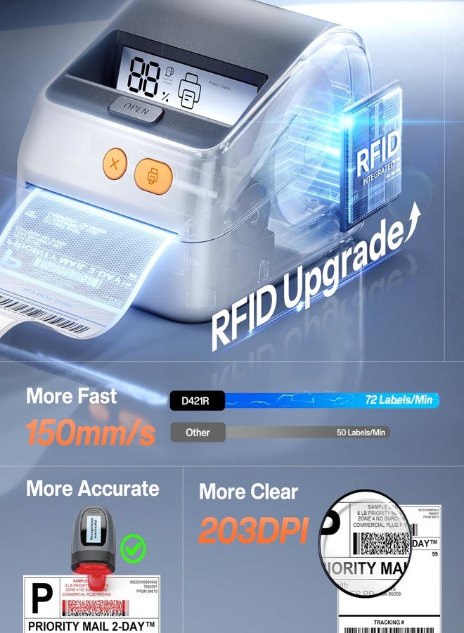 Phomemo Shipping Label Printer with Screen and Built-in Label Bin - Image 3
