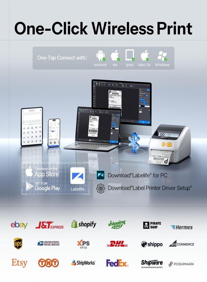 Phomemo Shipping Label Printer with Screen and Built-in Label Bin - Image 5