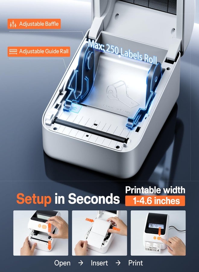 Phomemo Shipping Label Printer with Screen and Built-in Label Bin - Image 4