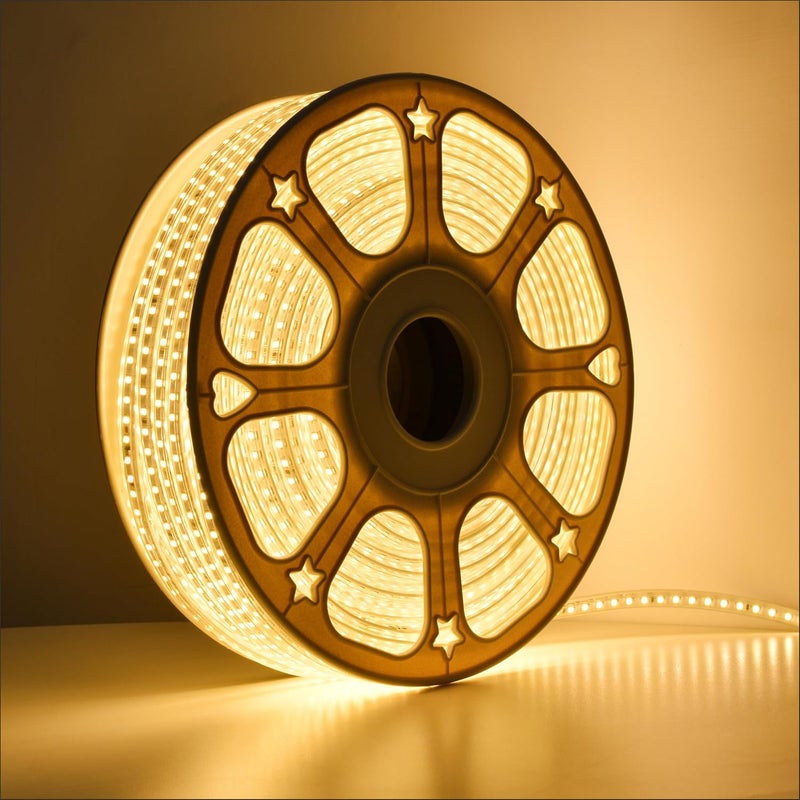 Forus Forus LED Rope Strip Light 25 Meters Yellow Waterproof Outdoor Indoor Flexible Lights for Home Balcony Ceiling Decor 2Year Warranty Perfect for Diwali Christmas Decoration - Image 1