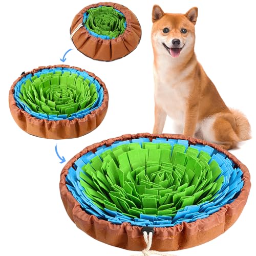 Vivifying Snuffle Mat for Dogs Adjustable Nosework Mat for Small Medium Large Dogs Interactive Dog Enrichment Toy for Mental Stimulation Slow Feeding Green Blue - Image 1