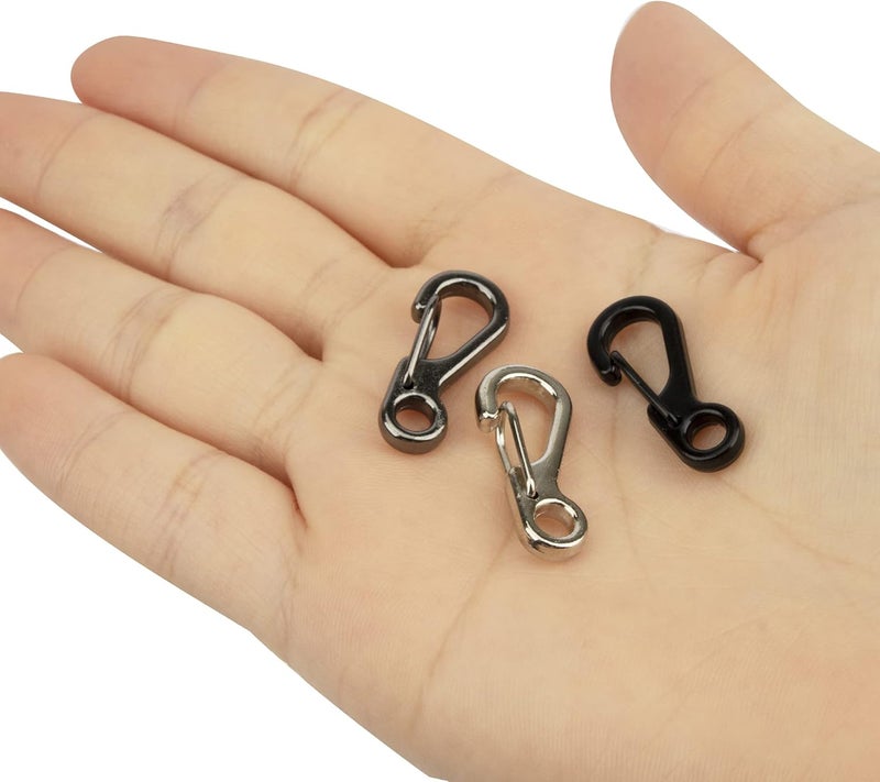 SWATOM Small Mini Carabiner Clip Tiny Spring Snap Hook Keychains Micro Carabiners for Paracord EDC Alloy Key Rings Outdoor Hiking Fishing Camping Backpack Accessories - Image 4