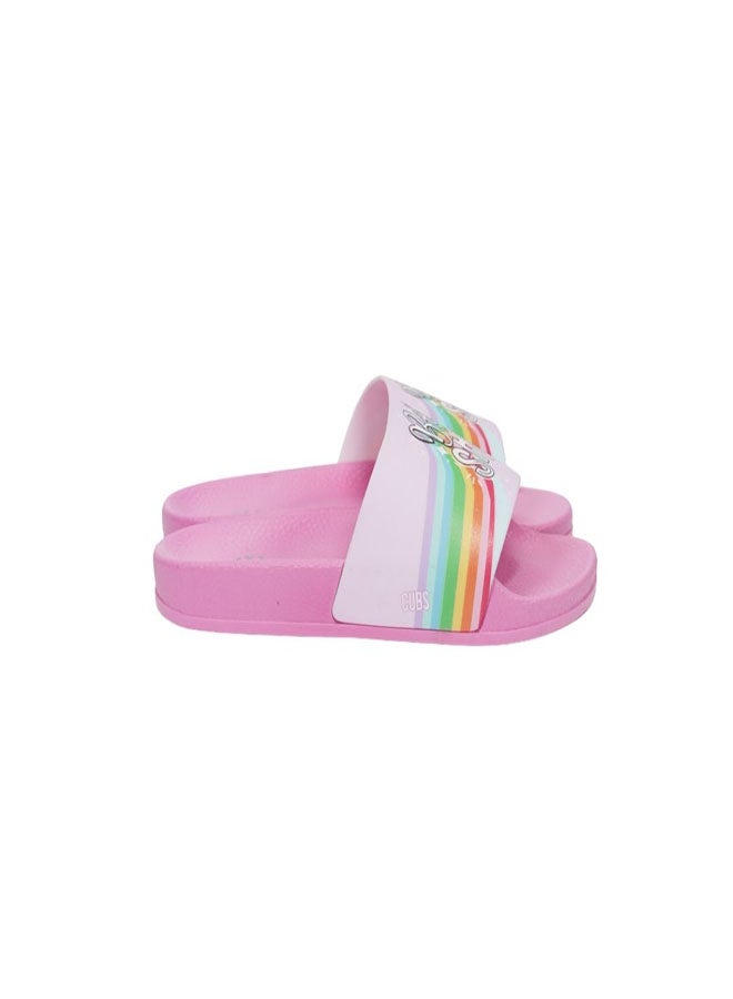 CUBS Rainbow Print Everyday Wear eco-friendly PVC Slides for Girls, Lightweight, Easy to Wash and Anti-Slip Soles - Image 3