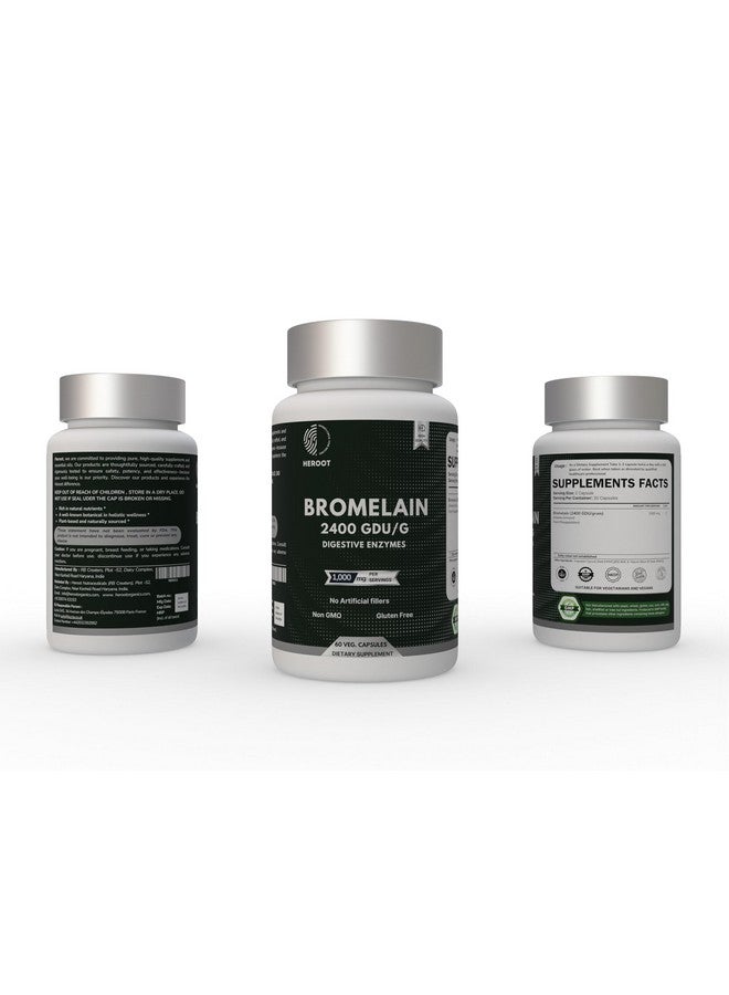 Heroot Bromelain 500mg | 2400 GDU/gram | Joint Support & Healthy Digestion | Non-GMO | Gluten Free 120 Capsules - Image 4