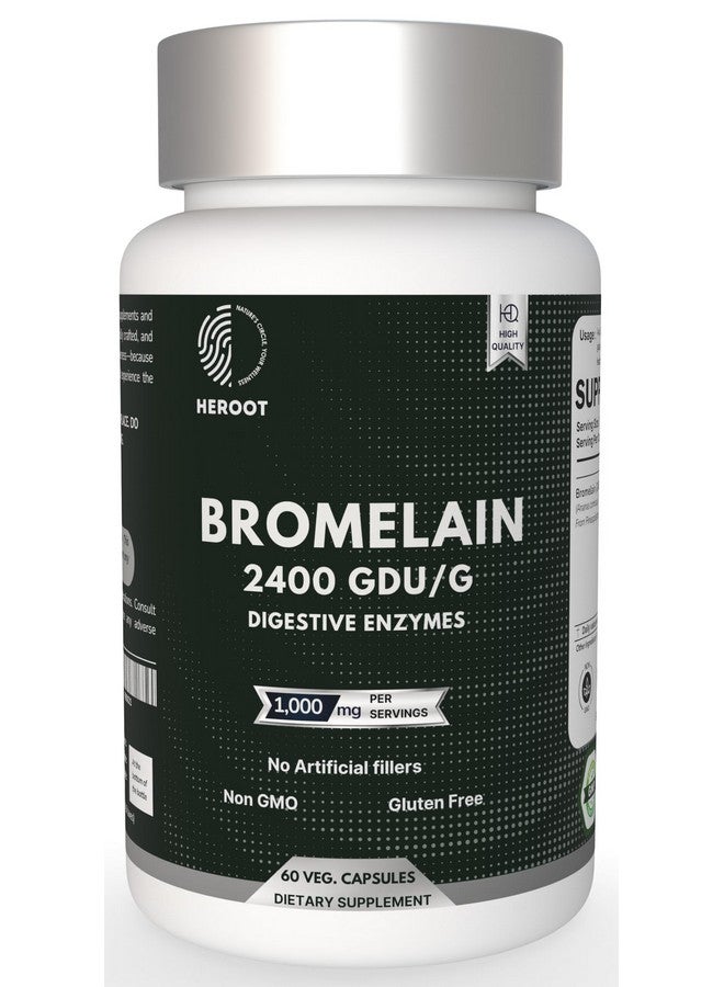 Heroot Bromelain 500mg | 2400 GDU/gram | Joint Support & Healthy Digestion | Non-GMO | Gluten Free 120 Capsules - Image 1