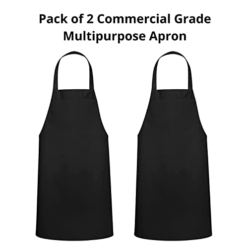 KBNBJ Apron for restaurants| Apron for Housewife | Chef Apron for Kitchen | Water Resistance Apron |Unisex Apron with Adjustable Strap and Two Pockets (Pack of 2) - Image 3