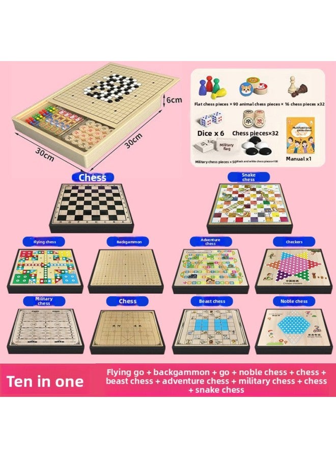 Flying Chess Backgammon Kidsren's Educational Toy Checkers Multi-Functional Chess Board All-In-One Chess Primary School Student Version Set