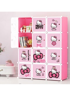 Hello Kitty خزانة ملابس على شكل مكعبات هيلو كيتي مع رف أحذية (وردي) 