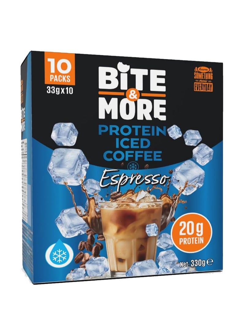 BITE AND MORE Protein Iced Coffee - Espresso - (10 pack)  - Image 1