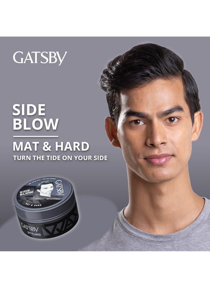 GATSBY Gatsby Hair Styling Wax - Mat & Hard, For Side Blow Style, Mat Finish, Strong Hold, High Volume, Non Sticky, Easy Wash Off, Anytime Re-Stylable Hair Wax, 75gm  - Image 4