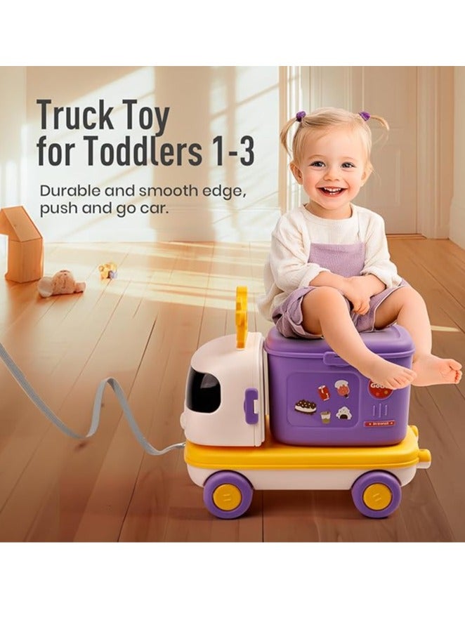 Arabest 2 in 1 Kitchen Playset Truck Toy for Toddlers 1-3,Pretend Cooking Food Accessories Kitchen Tools Set for Kids with Play Pots,Big Pull Truck for Toddler Age 3-5 4-8 Birthday Xmas Gifts for Boys Girls - Image 3