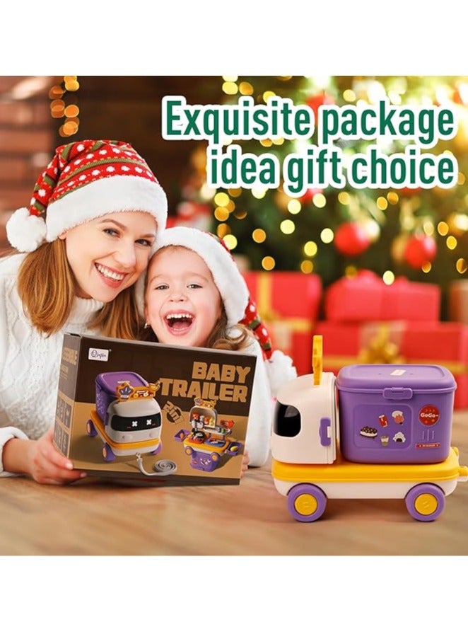 Arabest 2 in 1 Kitchen Playset Truck Toy for Toddlers 1-3,Pretend Cooking Food Accessories Kitchen Tools Set for Kids with Play Pots,Big Pull Truck for Toddler Age 3-5 4-8 Birthday Xmas Gifts for Boys Girls - Image 4