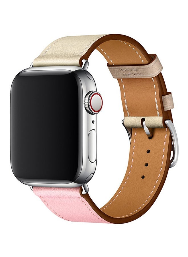 NIBEMINENT Single Loop Leather Wrist Strap Watchband for Apple Watch Series 3/ 2/ 1 Multicolour - Image 1