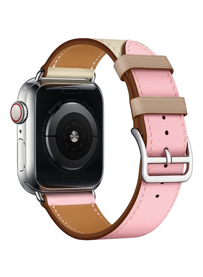 NIBEMINENT Single Loop Leather Wrist Strap Watchband for Apple Watch Series 3/ 2/ 1 Multicolour - Image 2